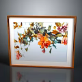 Decorative Wooden Picture Frame With Colorful Floral Artwork For Home Decoration