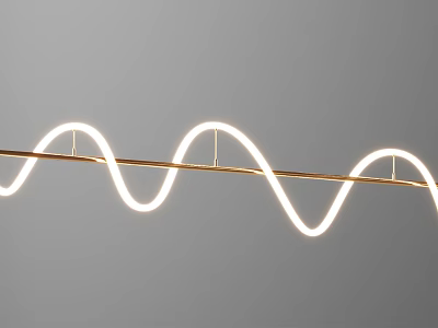 Modern Wave Shaped Pendant Light With White Glow And Metal Structure 3d model
