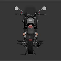 Vintage Black Motorcycle With Windshield Leather Seat And Spoked Wheels Design