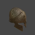 Ancient Spartan Warrior Bronze Helmet With Classic Design And Battle Gear