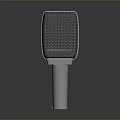 Practical Household Microphone With Gray Body Mesh Grille And Stand