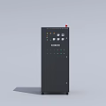 Black Industrial Control Cabinet Equipment With Multiple Buttons Indicator Lights And Red Alarm Light