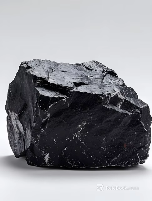 Natural Black Stone Garden Ornament With Rough Texture And Smooth Surface 3d model