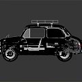 Black Small Vintage Car With Roof Rack And Classic Retro Design