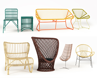 Modern Outdoor Chair Rattan Chair 3d model