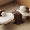 Modern Design White Padded Curved Shoe Bench With Wooden Accents And Cushions