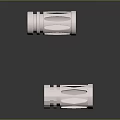 Automotive Parts Two Silver Metal Cylindrical Components With Hollow Out Design
