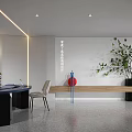 Modern Front Desk Reception Hall 3d model