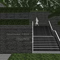 Modern Garden Landscape Design With Terraced Greenery Stone Steps And Architectural Elements