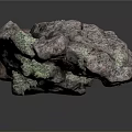 Natural Wood Stone Rock Formation With Green Foliage And Rough Surface Texture