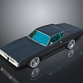 Classic Black Muscle Car Featuring Blue Tinted Windows And Retro Exterior Design