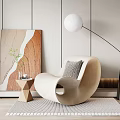 Quiet single sofa 3d model