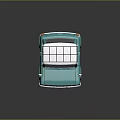 Turquoise Small Vintage Car With Roof Rack And Round Headlights Design