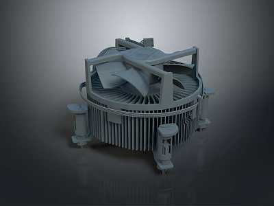 Efficient Computer CPU Cooler With Fan Heat Sink And Mounting Brackets 3d model