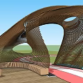 Unique Curved Landscape Seating With Intricate Woven Design For Outdoor Spaces