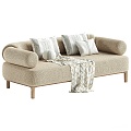 Double sofa modern multi-person sofa sofa leisure sofa corner sofa L-shaped sofa living room sofa 3d model