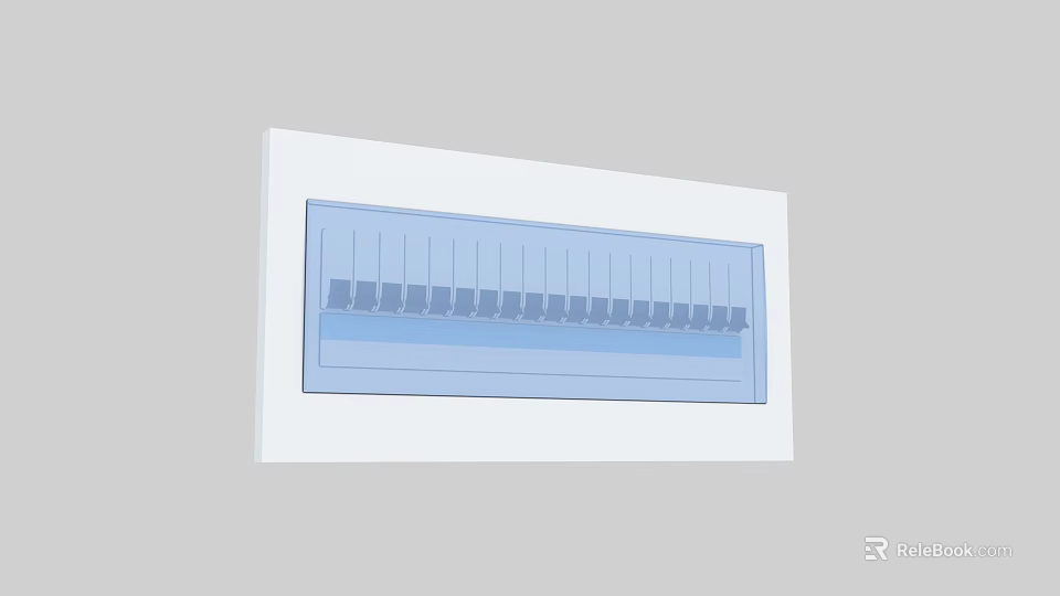 Blue Modern Electrical Switch Panel With Multiple Switches For Home Wall 3d model
