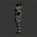 Sci Fi Tactical Character Wearing Camouflage Protective Suit With Helmet And Armor Gear