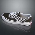 Classic Black and White Checkerboard Pattern Low Top Casual Shoes with White Sole