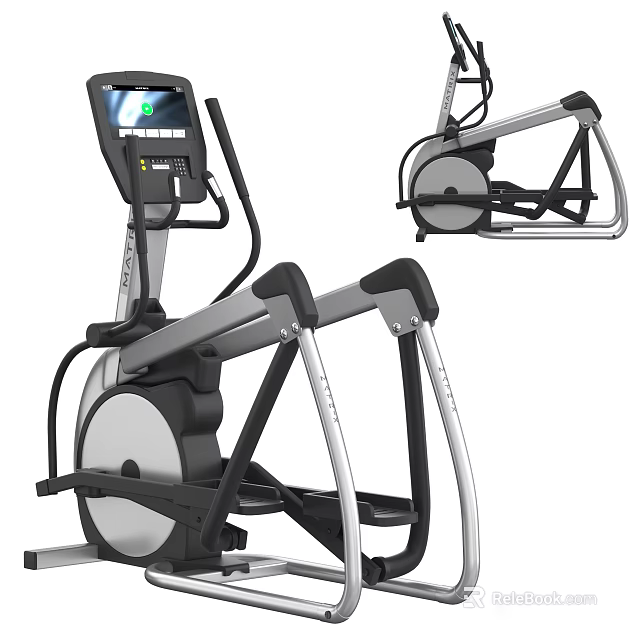 Elliptical Trainer with Digital Display and Ergonomic Metal Frame for Home Gym Workouts 3d model 