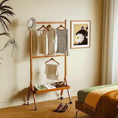 Log Style Hanger Coat Rack Floor Hanger Clothing 3d model