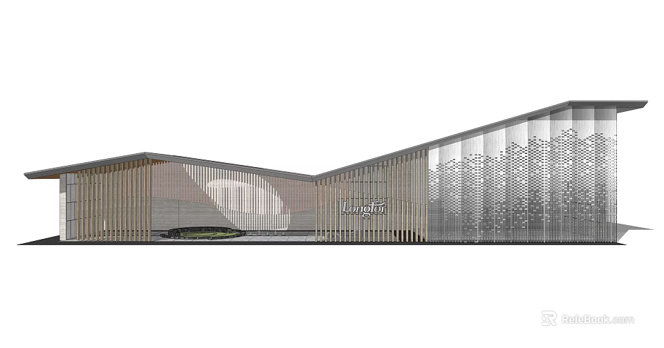 Modern Pergola Design With Wooden Structure And Lattice Pattern For Outdoor Landscape 3d model 