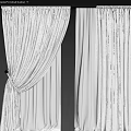 White Curtains with Elegant Pleats Double Layer Sheer and Thick Fabric for Window Decoration