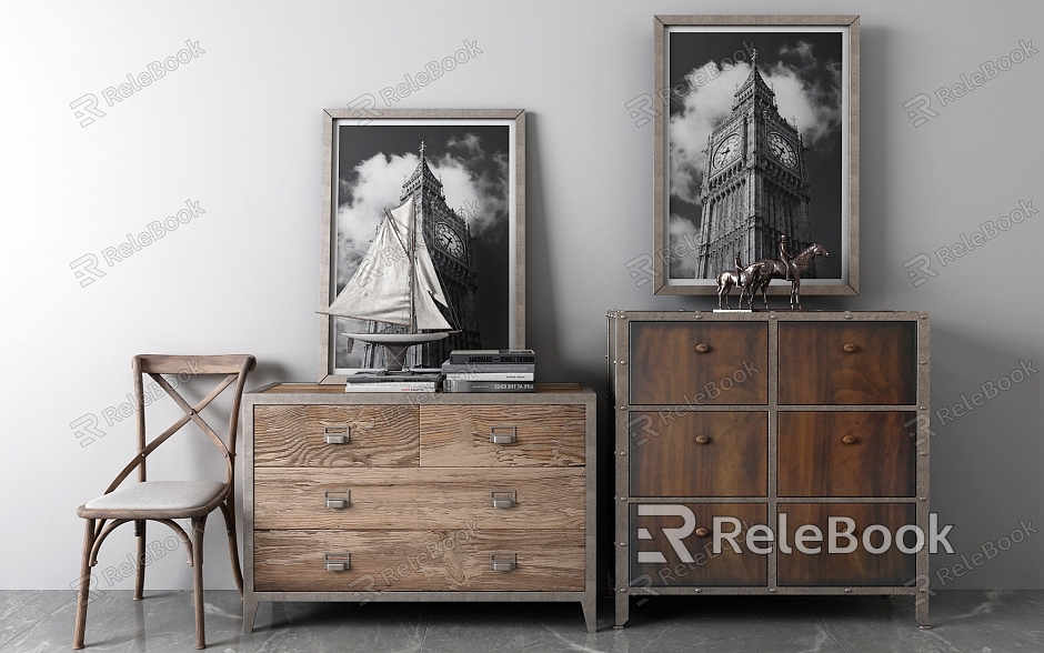 Industrial Style Sideboard Hanging Painting model