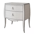 Wooden Modern Nightstand with Two Drawers and Decorative Handles for Bedroom Furniture Decor