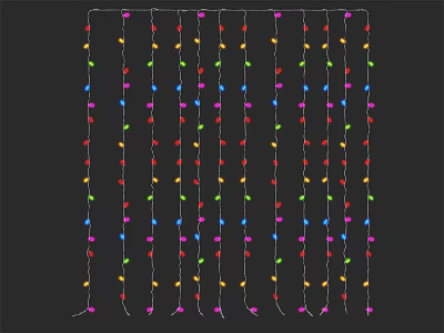Colorful Decorative String Lights Hanging Curtain Style For Indoor Outdoor Use 3d model