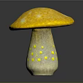 Fruit Shaped Mushroom Ornament With Yellow Cap And White Stem Spots