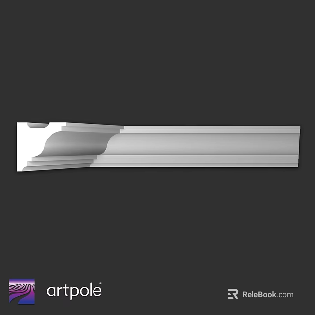 Smooth Curved Layered White Decorative Molding Architectural Interior Component for Home Design 3d model 