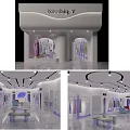 Modern Clothing Store Interior With Displayed Apparel Mirrors Seats And Ceiling Lights