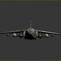 3D Camouflage Fighter Jet Model With Missiles Under Wings And Gray Background Reflection