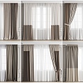 Modern Home Curtain Combination Milk Tea Curtain 3d model