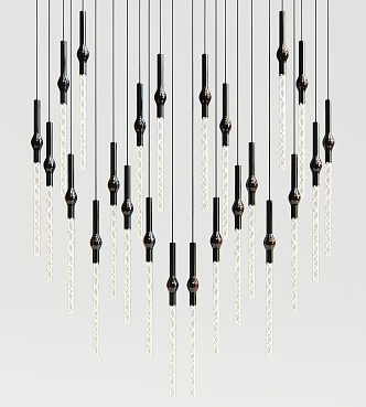 Modern chandelier heart type chandelier 3d model