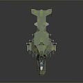 Green Camouflage Helicopter Model With Low Poly Design And Cockpit Details