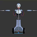 Computer Controlled Robotic Device With Wheeled Base Extended Arms And Cleaning Tool