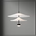 Modern Two Tier White Disc Pendant Light With Minimalist Frosted Glass Hanging Design