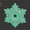Golden Carved Flower Ornament With Intricate Petal Design And Center Hole