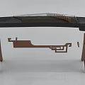 Traditional Chinese Zither with Black Body Brown Wooden Stand and Decorative Patterns Strings
