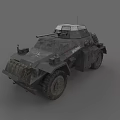 Military Armored Vehicle With WWII Era Design And Heavy Weapon Mounts
