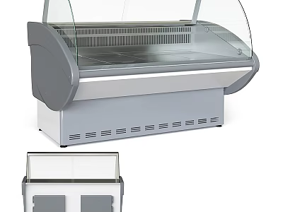 Commercial Curved Glass Door Display Freezer For Retail Food Storage 3d model