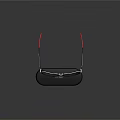 Stylish Modern Sunglasses With Silver Frame Red Accents And Gray Lenses On Black Case