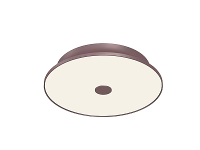 Round Ceiling Light With Dark Brown Frame White Surface And Small Center Dot 3d model