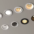 Various Styles And Colors Of Downlights And Spotlights With Round Design For Home Lighting