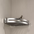 Bathroom Corner Stainless Steel Shelf With Drainage Design And Soap Dispenser