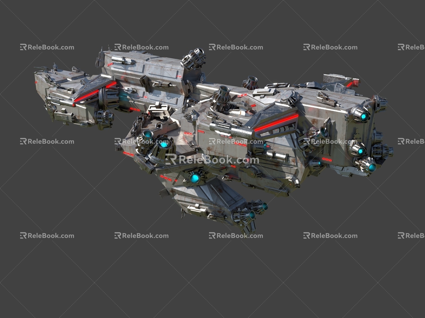 Sci-fi spaceship Starship Battleship Space Base Cyberpunk Future Vehicle 3d model