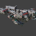 Sci-fi spaceship Starship Battleship Space Base Cyberpunk Future Vehicle 3d model