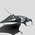 Black And White Manta Ray Game Movie Character With Sleek Body And Distinctive Patterns